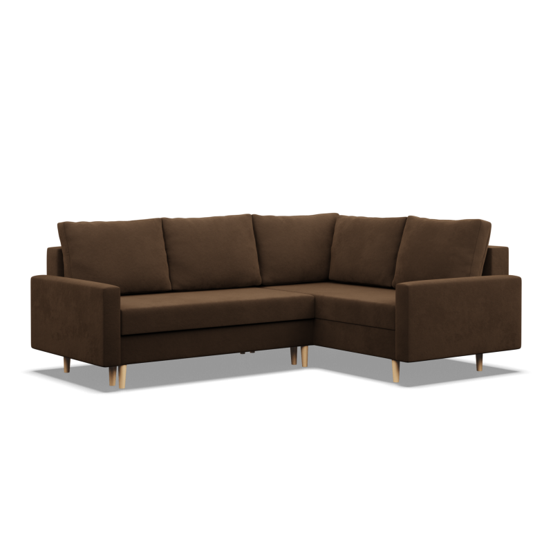 Ecksofa BLANK LO, Stoffart - Gruppe I, Füllung - Schaumstoff, Seite - RECHTS, Farbe - BRAUN