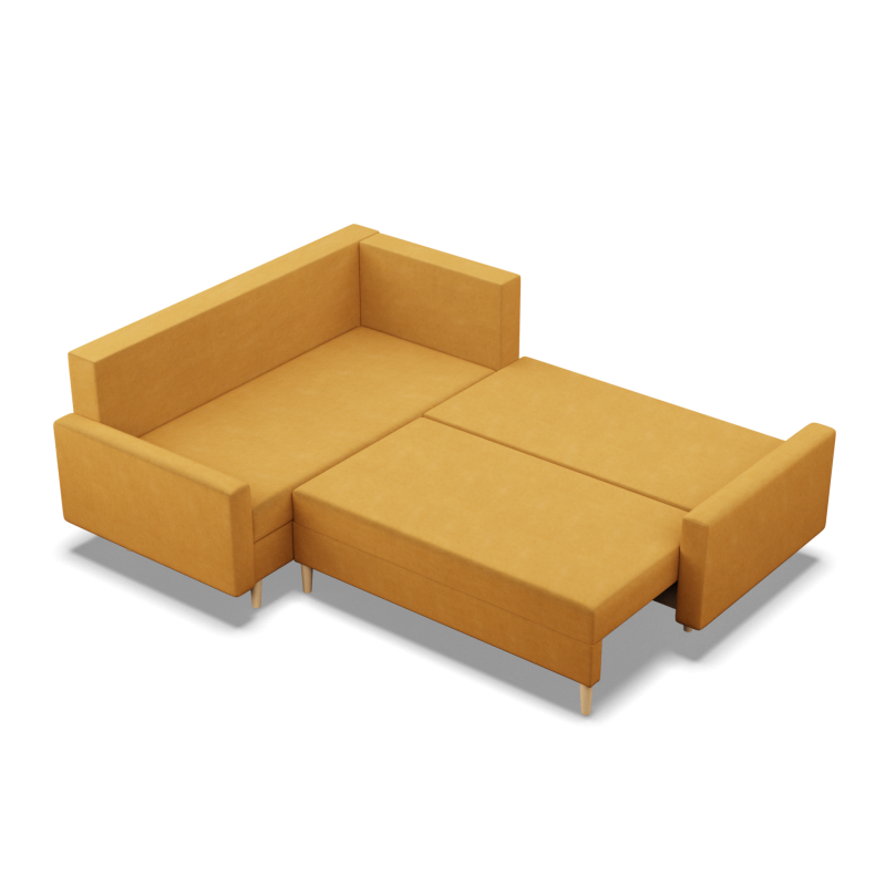 Ecksofa BLANK LO, Stoffart - Gruppe II, Füllung - Federkern, Seite - LINKS, Farbe - GELB