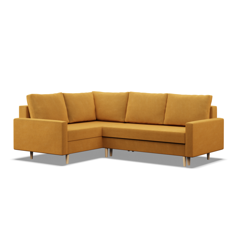 Ecksofa BLANK LO, Stoffart - Gruppe II, Füllung - Federkern, Seite - LINKS, Farbe - GELB