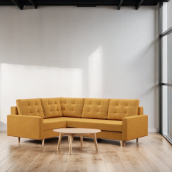 Ecksofa BLANK LO, Stoffart - Gruppe II, Füllung - Federkern, Seite - LINKS, Farbe - GELB