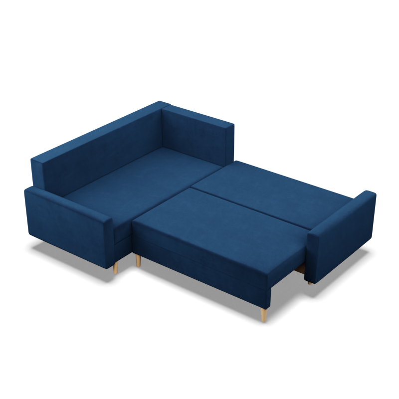 Ecksofa BLANK LO, Stoffart - Gruppe II, Füllung - Federkern, Seite - LINKS, Farbe - DUNKELBLAU