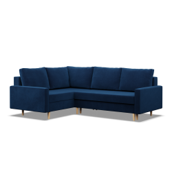 Ecksofa BLANK LO, Stoffart - Gruppe II, Füllung - Federkern, Seite - LINKS, Farbe - DUNKELBLAU