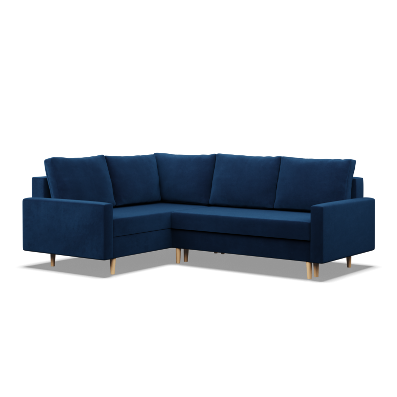 Ecksofa BLANK LO, Stoffart - Gruppe II, Füllung - Federkern, Seite - LINKS, Farbe - DUNKELBLAU