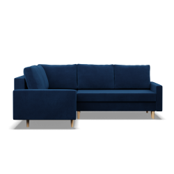 Ecksofa BLANK LO, Stoffart - Gruppe II, Füllung - Federkern, Seite - LINKS, Farbe - DUNKELBLAU