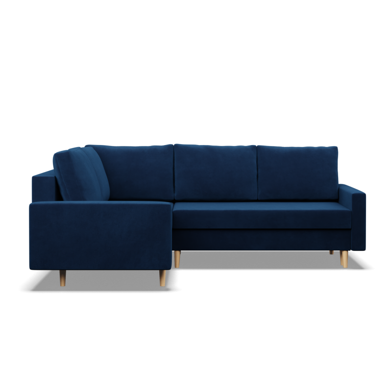 Ecksofa BLANK LO, Stoffart - Gruppe II, Füllung - Federkern, Seite - LINKS, Farbe - DUNKELBLAU