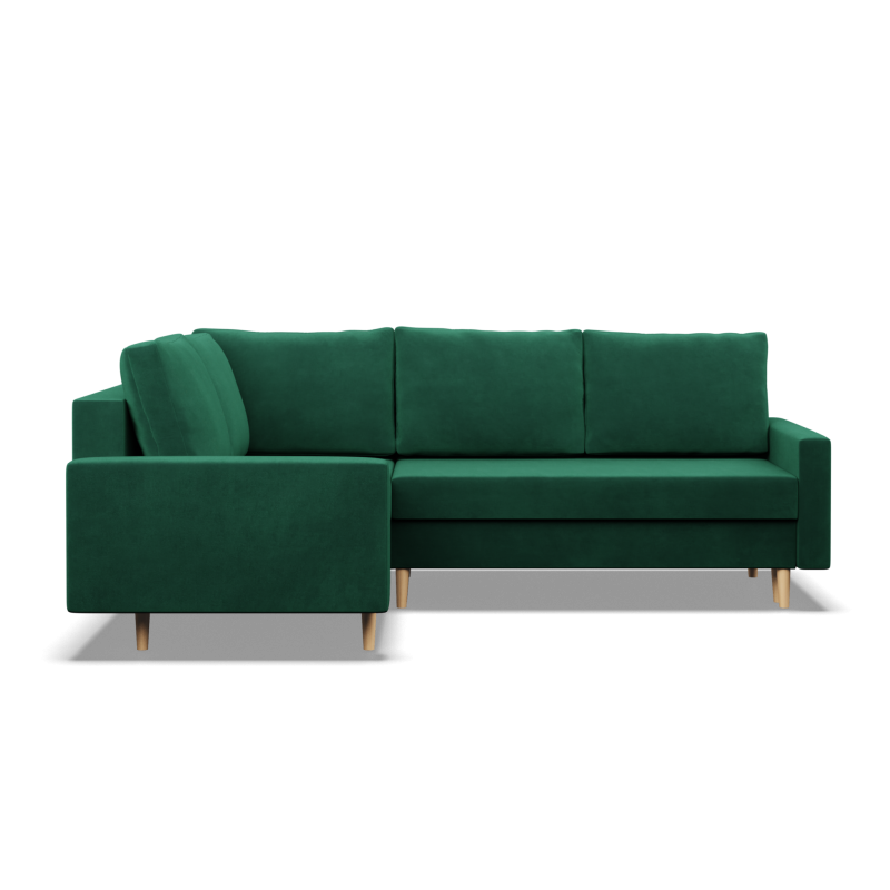 Ecksofa BLANK LO, Stoffart - Gruppe II, Füllung - Federkern, Seite - LINKS, Farbe - FLASCHENGRÜN