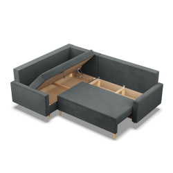 Ecksofa BLANK LO, Stoffart - Gruppe II, Füllung - Federkern, Seite - LINKS, Farbe - DUNKELGRAU