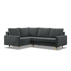 Ecksofa BLANK LO, Stoffart - Gruppe II, Füllung - Federkern, Seite - LINKS, Farbe - DUNKELGRAU