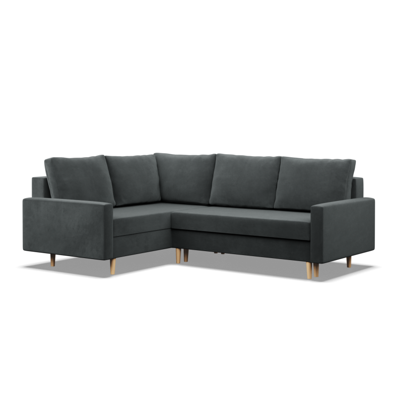 Ecksofa BLANK LO, Stoffart - Gruppe II, Füllung - Federkern, Seite - LINKS, Farbe - DUNKELGRAU