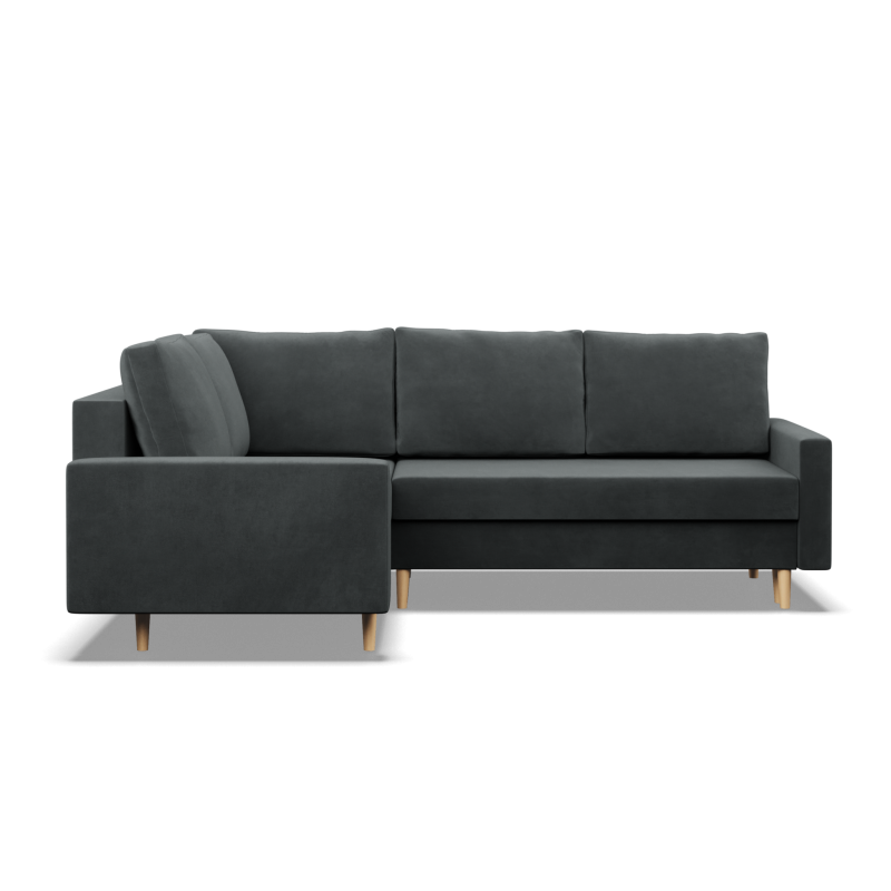 Ecksofa BLANK LO, Stoffart - Gruppe II, Füllung - Federkern, Seite - LINKS, Farbe - DUNKELGRAU