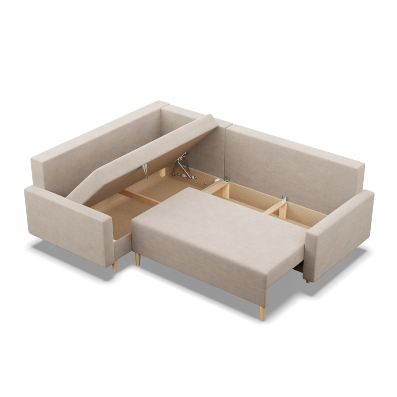 Ecksofa BLANK LO, Stoffart - Gruppe II, Füllung - Federkern, Seite - LINKS, Farbe - BEIGE