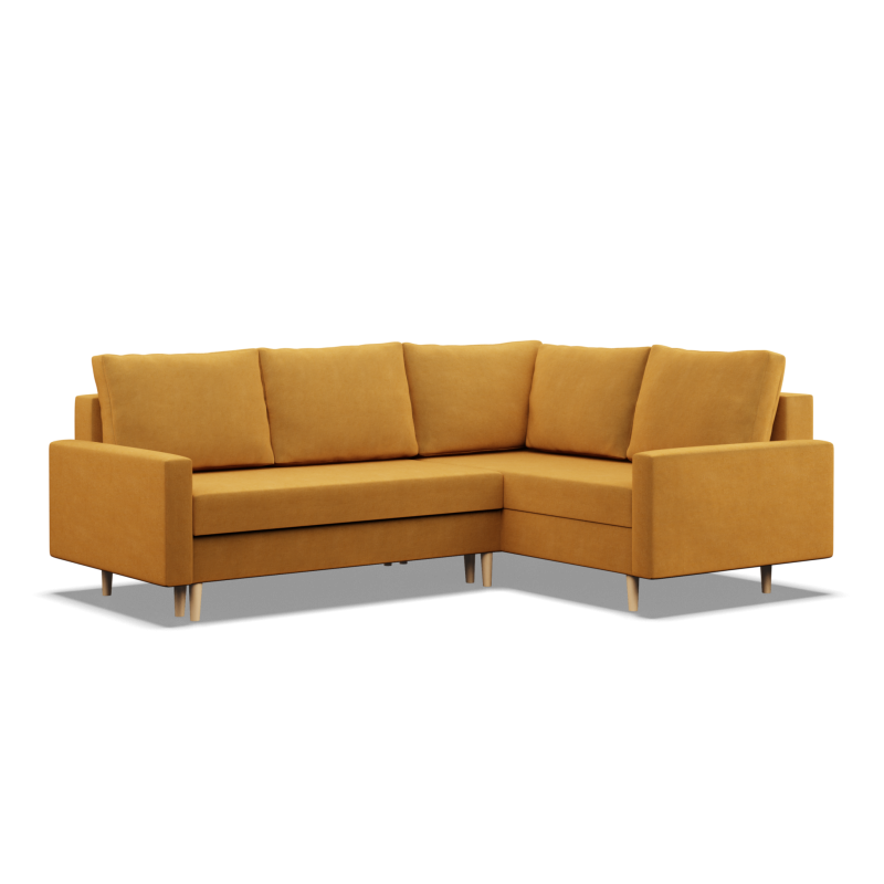 Ecksofa BLANK LO, Stoffart - Gruppe II, Füllung - Federkern, Seite - RECHTS, Farbe - GELB