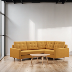 Ecksofa BLANK LO, Stoffart - Gruppe II, Füllung - Federkern, Seite - RECHTS, Farbe - GELB