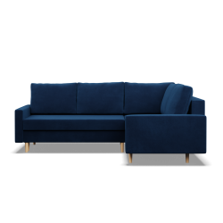 Ecksofa BLANK LO, Stoffart - Gruppe II, Füllung - Federkern, Seite - RECHTS, Farbe - DUNKELBLAU