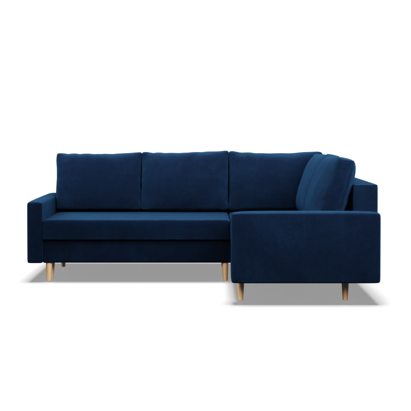 Ecksofa BLANK LO, Stoffart - Gruppe II, Füllung - Federkern, Seite - RECHTS, Farbe - DUNKELBLAU