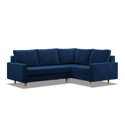 Ecksofa BLANK LO, Stoffart - Gruppe II, Füllung - Federkern, Seite - RECHTS, Farbe - DUNKELBLAU