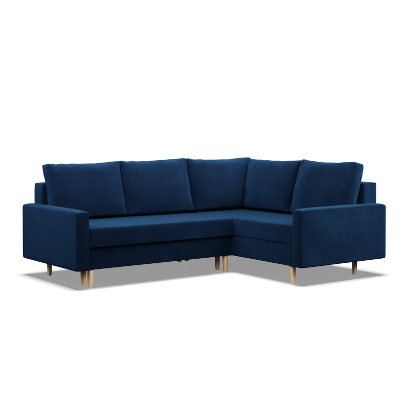 Ecksofa BLANK LO, Stoffart - Gruppe II, Füllung - Federkern, Seite - RECHTS, Farbe - DUNKELBLAU