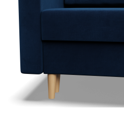 Ecksofa BLANK LO, Stoffart - Gruppe II, Füllung - Federkern, Seite - RECHTS, Farbe - DUNKELBLAU