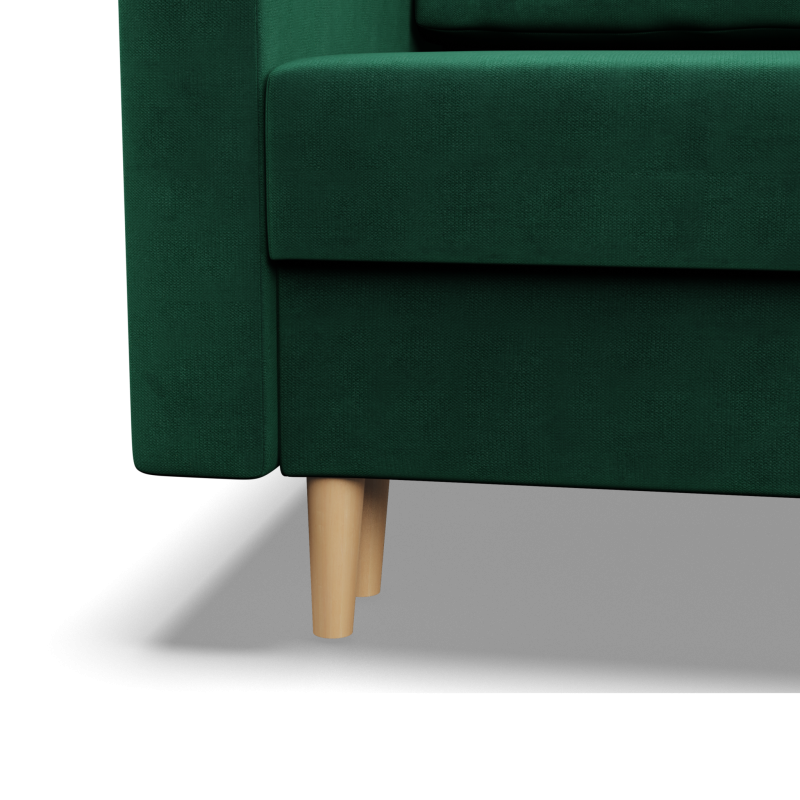 Ecksofa BLANK LO, Stoffart - II Gruppe, Füllung - Federkern, Seite - RECHTS, Farbe - FLASCHENGRÜN