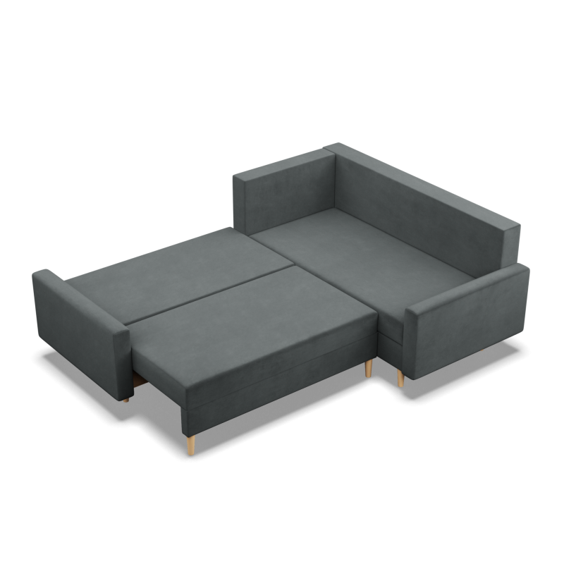 Ecksofa BLANK LO, Stoffart - Gruppe II, Füllung - Federkern, Seite - RECHTS, Farbe - DUNKELGRAU