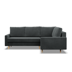 Ecksofa BLANK LO, Stoffart - Gruppe II, Füllung - Federkern, Seite - RECHTS, Farbe - DUNKELGRAU