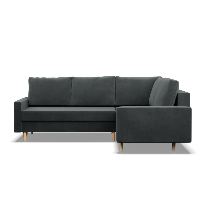 Ecksofa BLANK LO, Stoffart - Gruppe II, Füllung - Federkern, Seite - RECHTS, Farbe - DUNKELGRAU