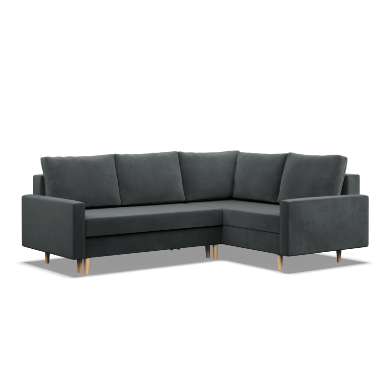 Ecksofa BLANK LO, Stoffart - Gruppe II, Füllung - Federkern, Seite - RECHTS, Farbe - DUNKELGRAU