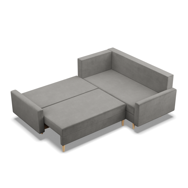 Ecksofa BLANK LO, Stoffart - Gruppe II, Füllung - Federkern, Seite - RECHTS, Farbe - HELLGRAU