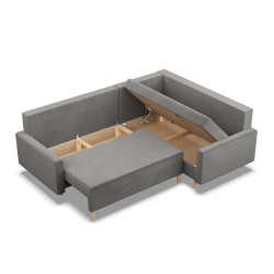 Ecksofa BLANK LO, Stoffart - Gruppe II, Füllung - Federkern, Seite - RECHTS, Farbe - HELLGRAU