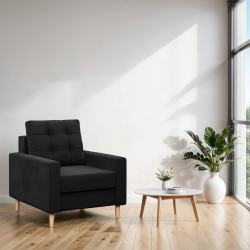 Sessel BLANK, Stoffart - I. Gruppe, Füllung - Schaumstoff, Farbe - SCHWARZ