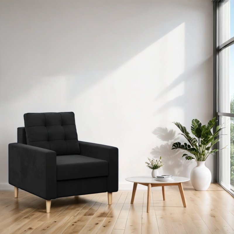 Sillón BLANK, Tipo de tela - Grupo I, Relleno - Espuma, Color - NEGRO