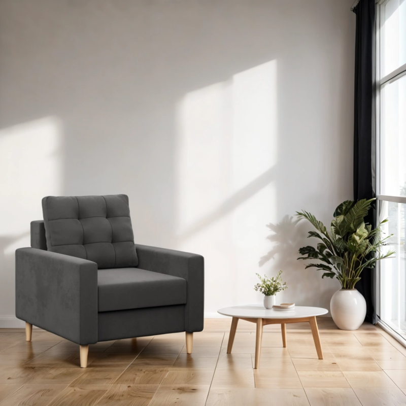 Sessel BLANK, Stoffart - Gruppe I, Polsterung - Schaumstoff, Farbe - GRAU