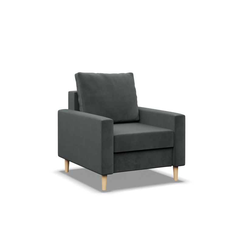 Fotel BLANK , Rodzaj tkaniny - II grupa, Wypełnienie - Sprężynowe, Kolor - CIEMNY SZARY