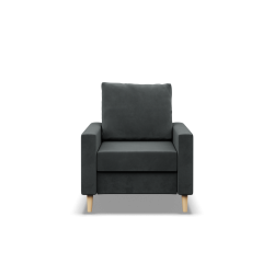 Fotel BLANK , Rodzaj tkaniny - II grupa, Wypełnienie - Sprężynowe, Kolor - CIEMNY SZARY