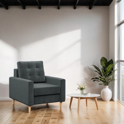 Sillón BLANK, Tipo de tela - Grupo II, Relleno - De muelles, Color - GRIS OSCURO