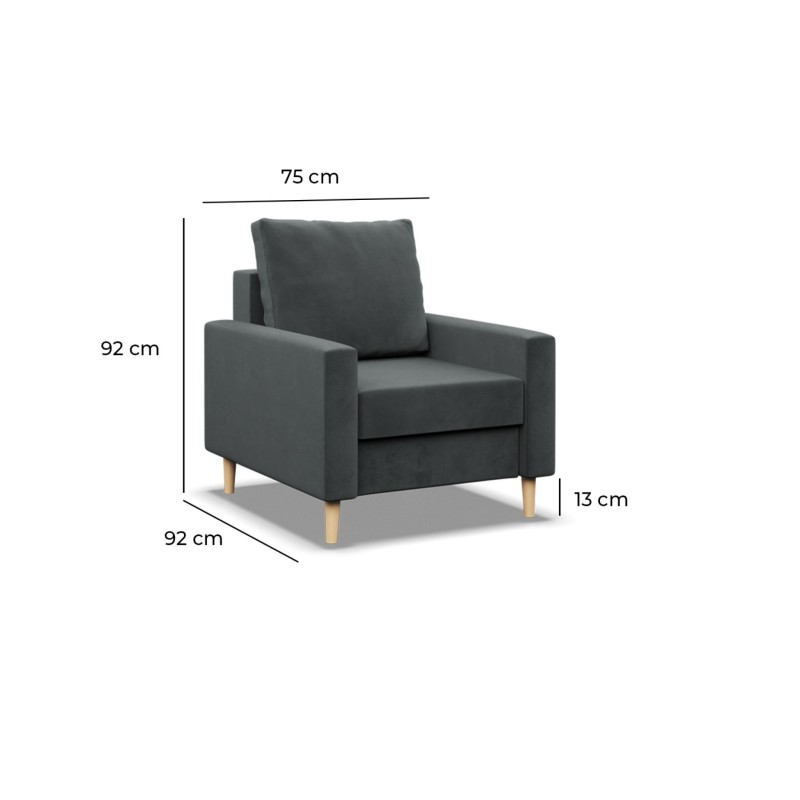 BLANK Armchair, Fabric type - Group II, Filling - Spring, Color - BOTTLE GREEN