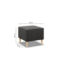 Puf BLANK, Tipo de tela - Grupo I, Color - NEGRO, Tamaño - 50x50