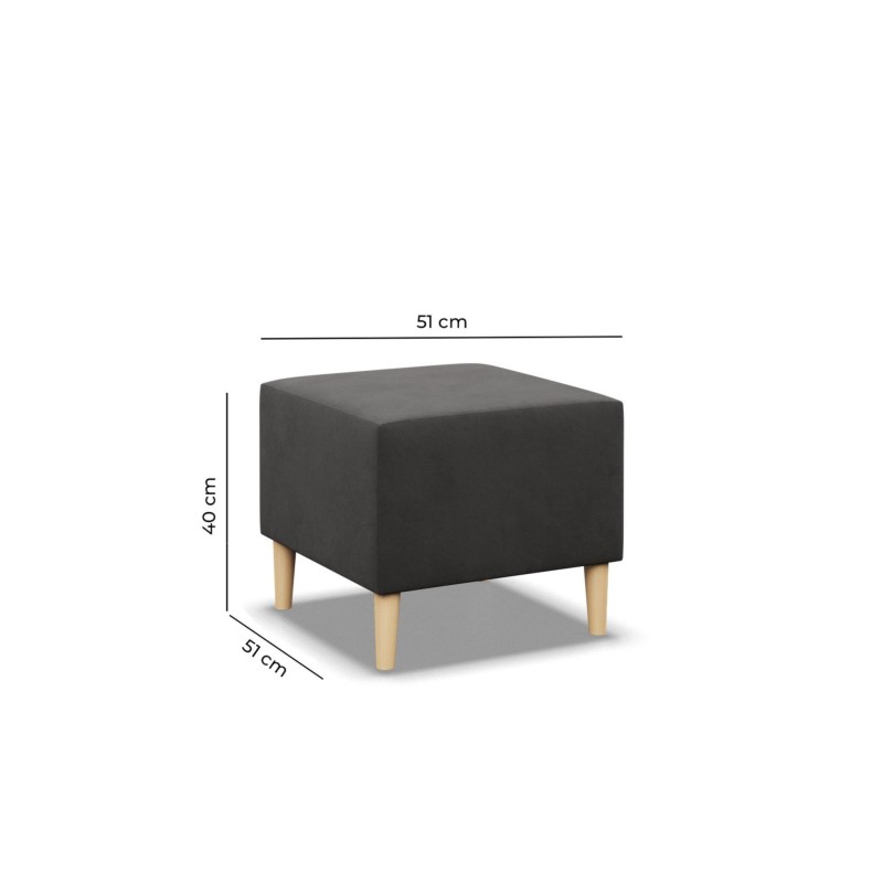 Sitzpouf BLANK, Stoffart - I. Gruppe, Farbe - BRAUN, Abmessung - 50x50