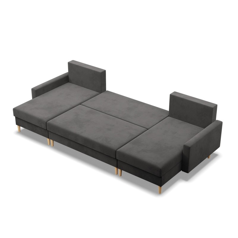 Ecksofa BLANK U, Stoffart - Gruppe I, Füllung - Schaumstoff, Farbe - GRAU