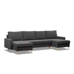 Ecksofa BLANK U, Stoffart - Gruppe I, Füllung - Schaumstoff, Farbe - GRAU