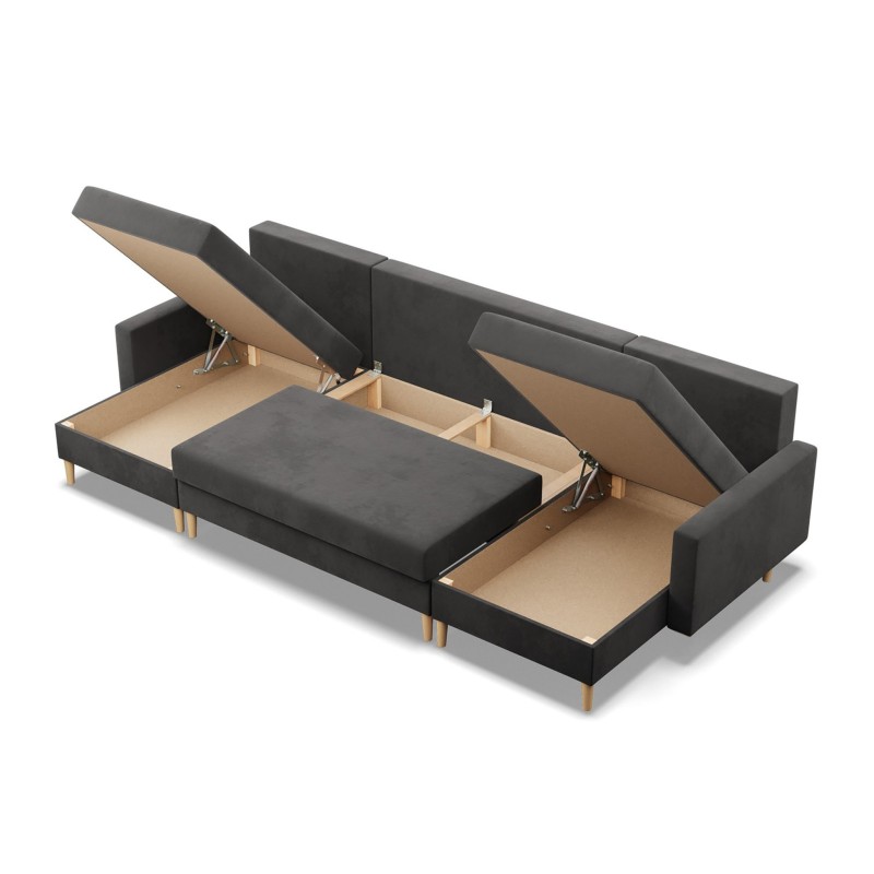 Ecksofa BLANK U, Stoffart - Gruppe I, Füllung - Schaumstoff, Farbe - GRAU