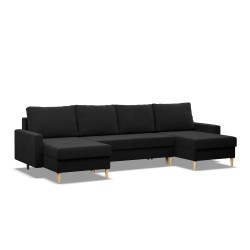 Ecksofa BLANK U, Stoffart - I Gruppe, Füllung - Schaum, Farbe - SCHWARZ