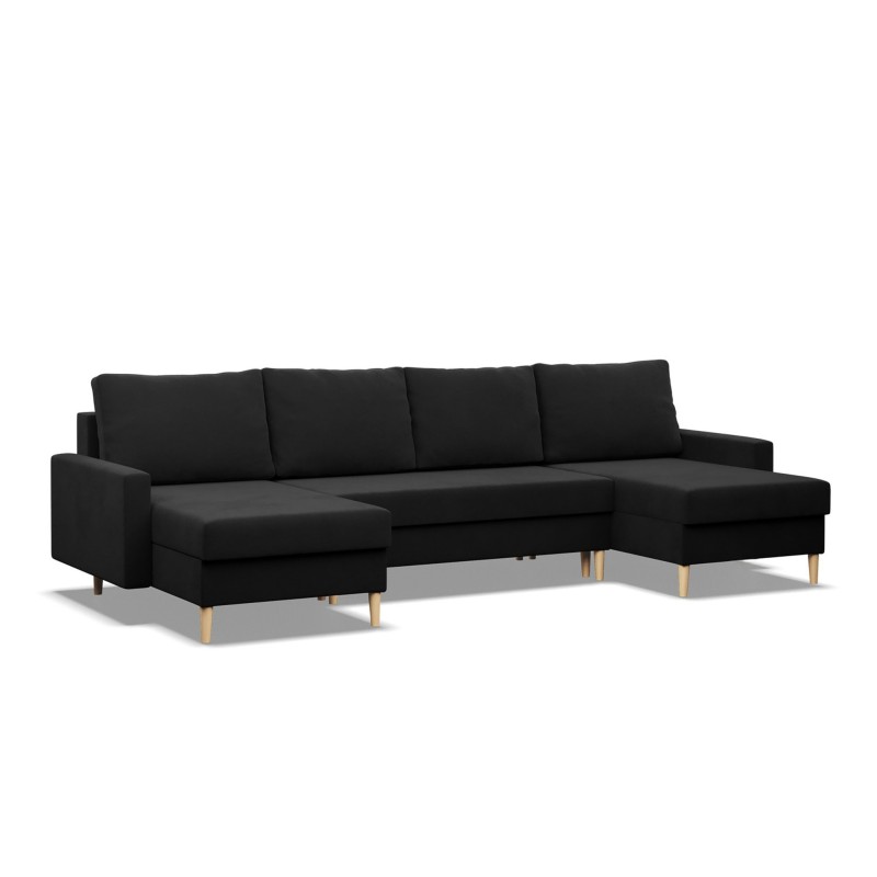 Ecksofa BLANK U, Stoffart - I Gruppe, Füllung - Schaum, Farbe - SCHWARZ