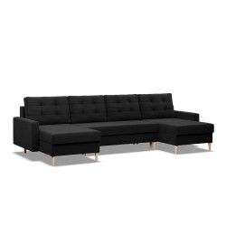 Ecksofa BLANK U, Stoffart - I Gruppe, Füllung - Schaum, Farbe - SCHWARZ