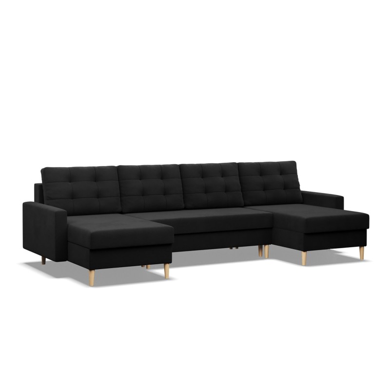 Ecksofa BLANK U, Stoffart - I Gruppe, Füllung - Schaum, Farbe - SCHWARZ