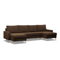 Ecksofa BLANK U, Stoffart - I Gruppe, Füllung - Schaumstoff, Farbe - BRAUN