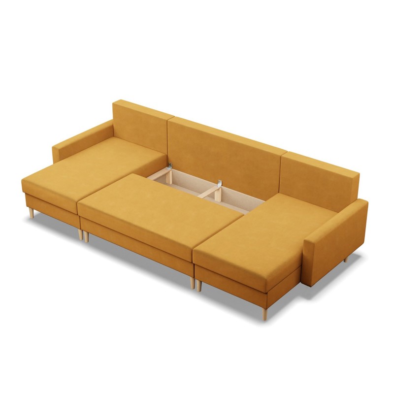 Ecksofa BLANK U, Stoffart - Gruppe II, Polsterung - Federkern, Farbe - GELB