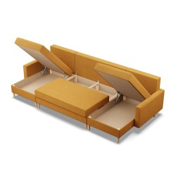 Narożnik BLANK U , Rodzaj tkaniny - II grupa, Wypełnienie - Sprężynowe, Kolor - ŻÓŁTY