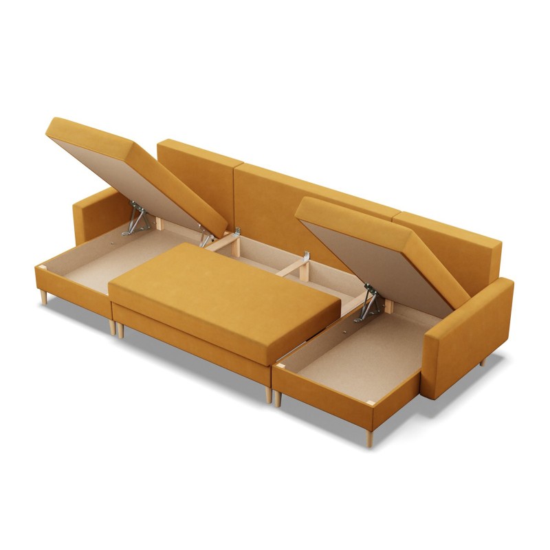 Ecksofa BLANK U, Stoffart - Gruppe II, Polsterung - Federkern, Farbe - GELB