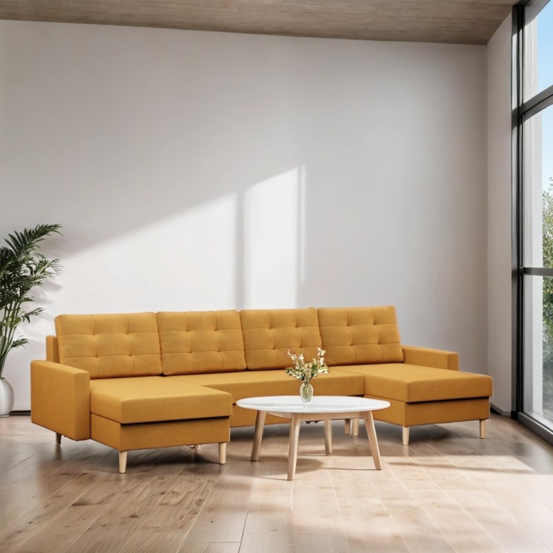 Ecksofa BLANK U, Stoffart - Gruppe II, Polsterung - Federkern, Farbe - GELB